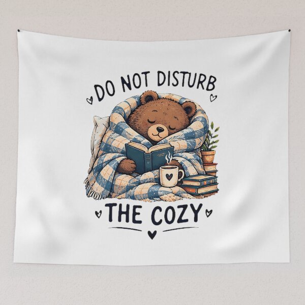 Item preview, Do Not Disturb The Cozy Reading Bear Blanket Coffee designed and sold by Pyt27.