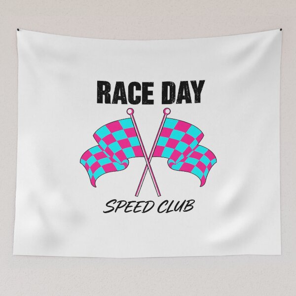 Artikelvorschau, Renntag Speed Club Crossed Flags Retro Speedway entworfen und verkauft von littleamelin.