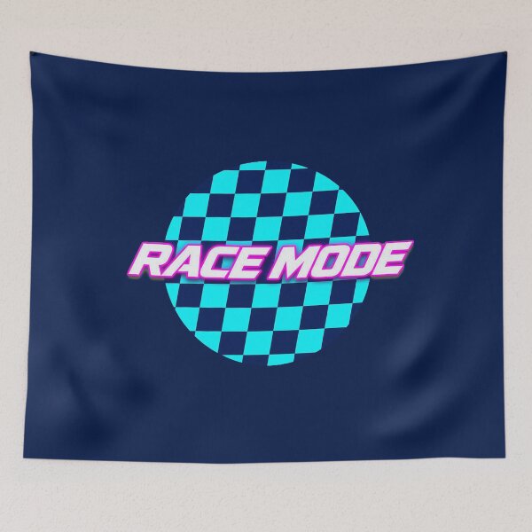 Item preview, Race Mode Activated Neon Checkered Badge Motorsport designed and sold by littleamelin.