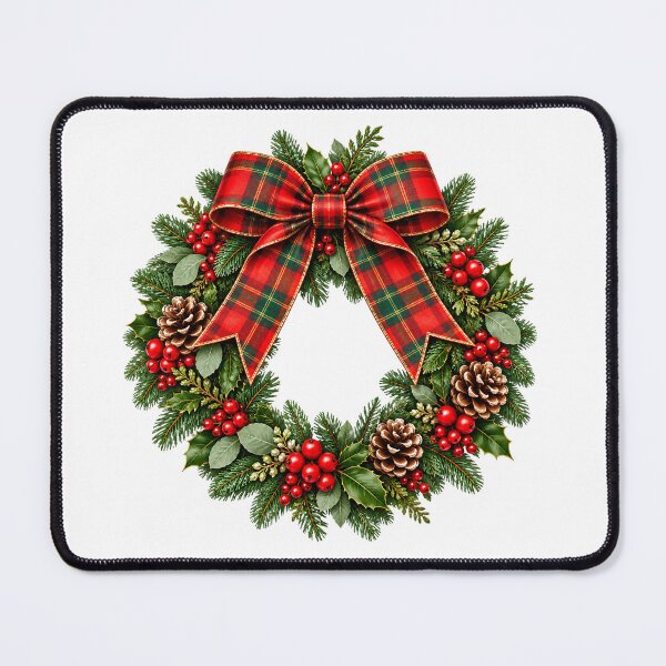 Item preview, Traditional Tartan Bow Christmas Wreath designed and sold by astersgraphics.