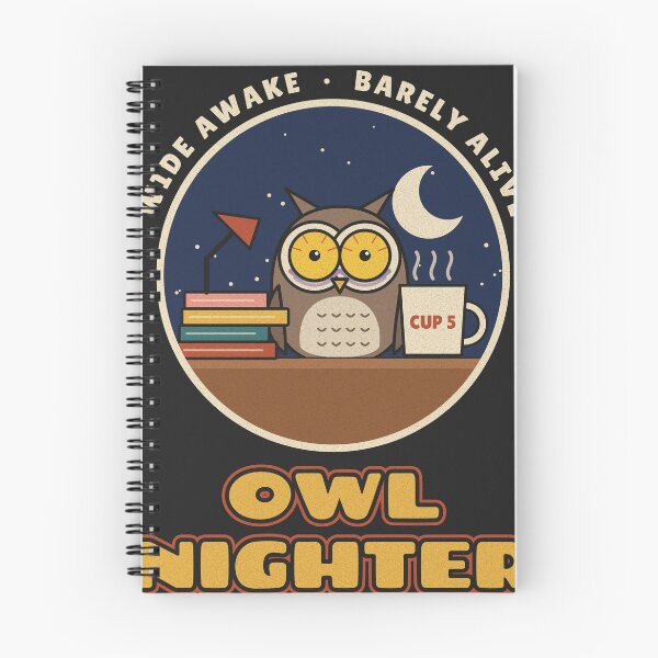 Artikelvorschau, Owl Nighter Funny Tired Owl Student Coffee entworfen und verkauft von somebasic.