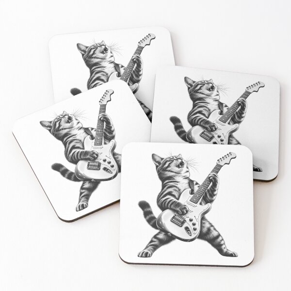Item preview, Rock Cat Playing Guitar - Funny Guitar Cat personalized gift designed and sold by Samanthzx.