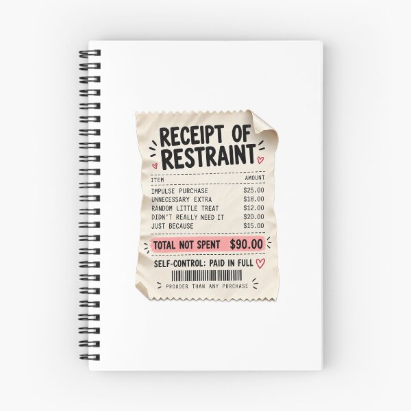 Item preview, Receipt of Restraint Funny Budgeting and No Spend Sticker designed and sold by astersgraphics.