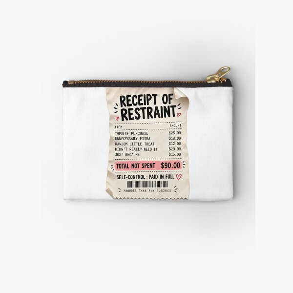 Item preview, Receipt of Restraint Funny Budgeting and No Spend Sticker designed and sold by astersgraphics.