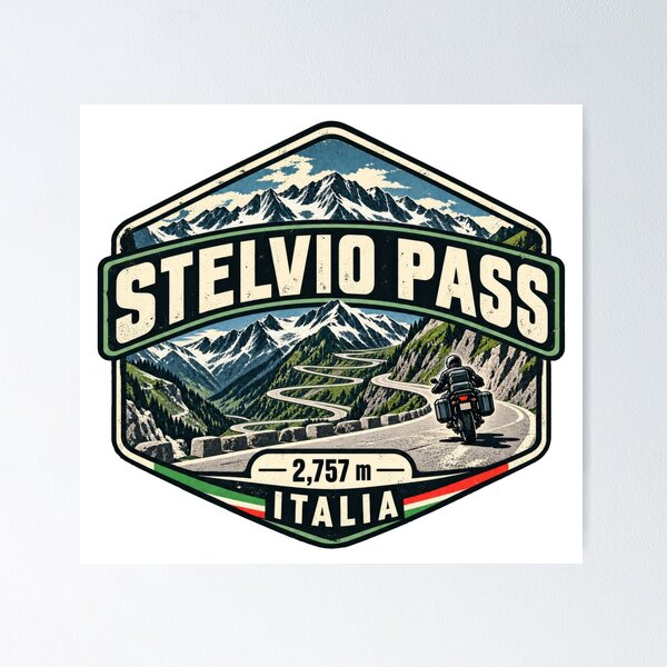 Item preview, Stelvio Pass Italy – Vintage Alpine Road Travel designed and sold by CosmicAnomaly.