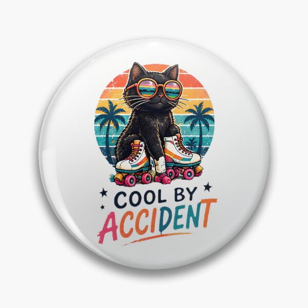 Item preview, Cool By Accident Retro Roller Skating Black Cat designed and sold by Pyt27.