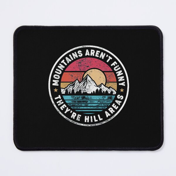 Item preview, Mountains Aren't Funny Retro Sunset Dad Joke designed and sold by AntRoth4.