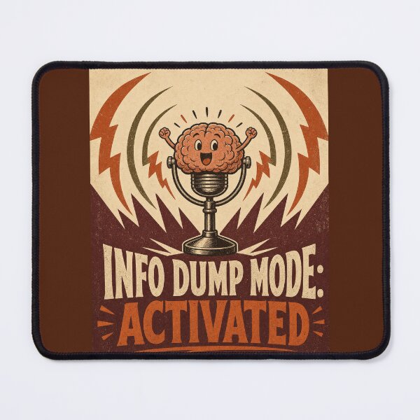 Item preview, Info Dump Mode Activated Funny Retro Brain Microphone Design – Neurodivergent Humor designed and sold by lenalenspod.