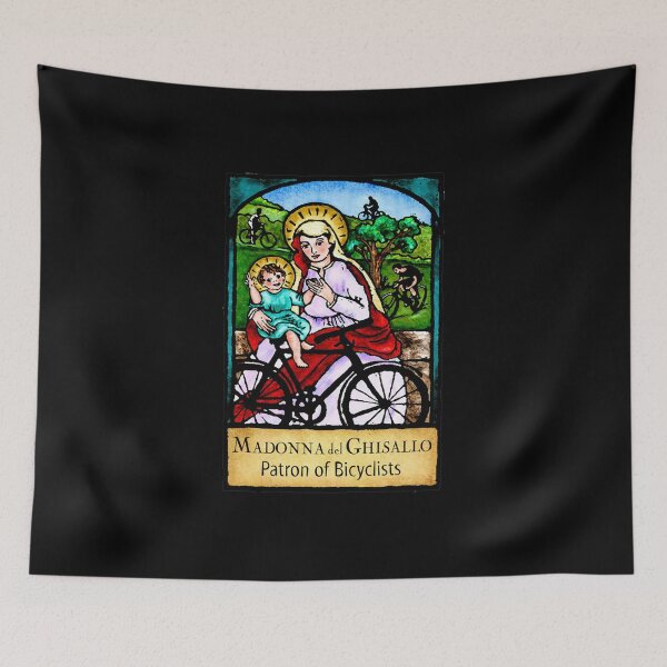 Item preview, La Madonna del Ghisallo Mountain Biking Patron Saint Cycling designed and sold by geronkagogo.