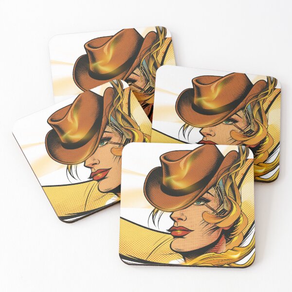 Item preview, Retro Western Cowgirl Profile – Vintage Comic Art Print designed and sold by tinkeybabes.