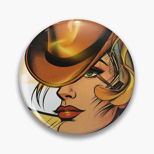 Item preview, Retro Western Cowgirl Profile – Vintage Comic Art Print designed and sold by tinkeybabes.