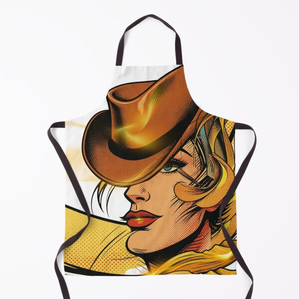 Item preview, Retro Western Cowgirl Profile – Vintage Comic Art Print designed and sold by tinkeybabes.