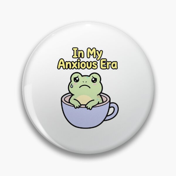 Item preview, In My Anxious Era Cute Anxious Frog In A Cup - Funny Mental Health Meme designed and sold by GemniShop.