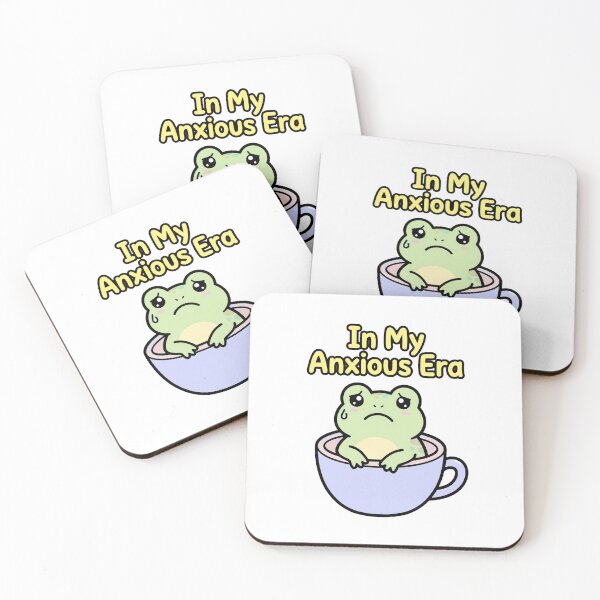 Item preview, In My Anxious Era Cute Anxious Frog In A Cup - Funny Mental Health Meme designed and sold by GemniShop.