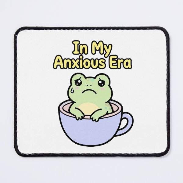 Item preview, In My Anxious Era Cute Anxious Frog In A Cup - Funny Mental Health Meme designed and sold by GemniShop.