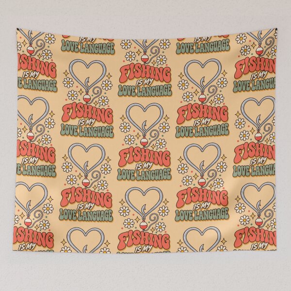 Item preview, Fishing Is My Love Language Groovy Hook Heart designed and sold by JIMBOEE.