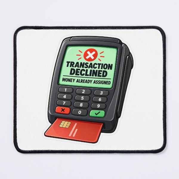 Item preview, Transaction Declined Money Already Assigned Budgeting Sticker designed and sold by astersgraphics.