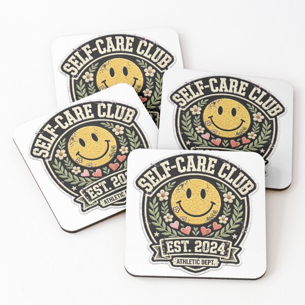 Item preview, Self-Care Club Est 2024 Smiley Patch Art designed and sold by the wellness script.