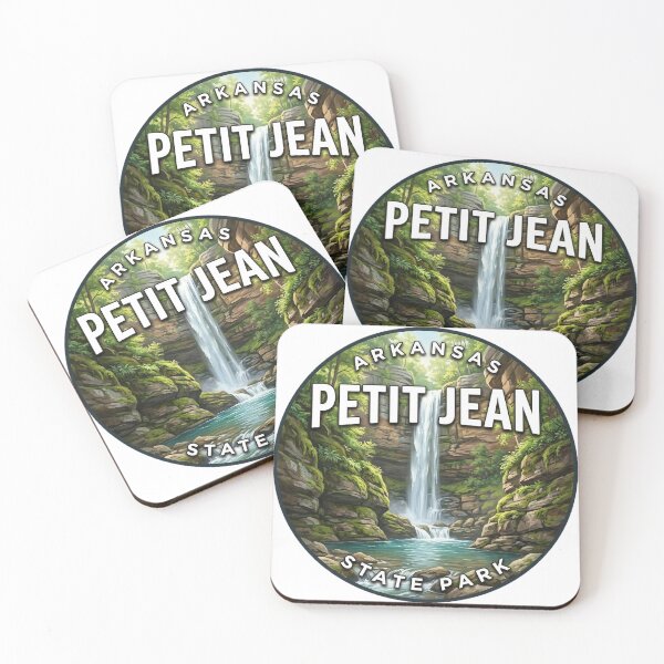 Item preview, Petit Jean State Park Arkansas Summer Falls Round Badge Sticker designed and sold by DetourDgn.