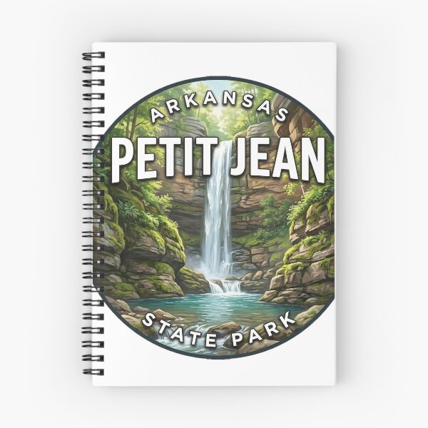 Item preview, Petit Jean State Park Arkansas Summer Falls Round Badge Sticker designed and sold by DetourDgn.