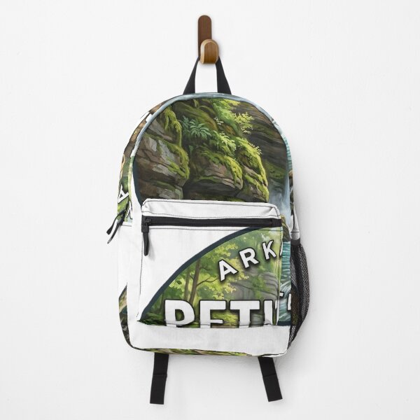 Item preview, Petit Jean State Park Arkansas Summer Falls Round Badge Sticker designed and sold by DetourDgn.