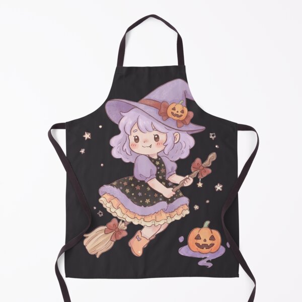 Item preview, Cute Halloween Witch Riding Broomstick Kawaii Anime Pastel Aesthetic designed and sold by Alt Casterwill .
