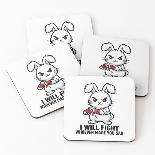 Item preview, I Will Fight Whoever Made You Sad Funny Angry Bunny Boxer Sarcastic Humor designed and sold by raedattia.