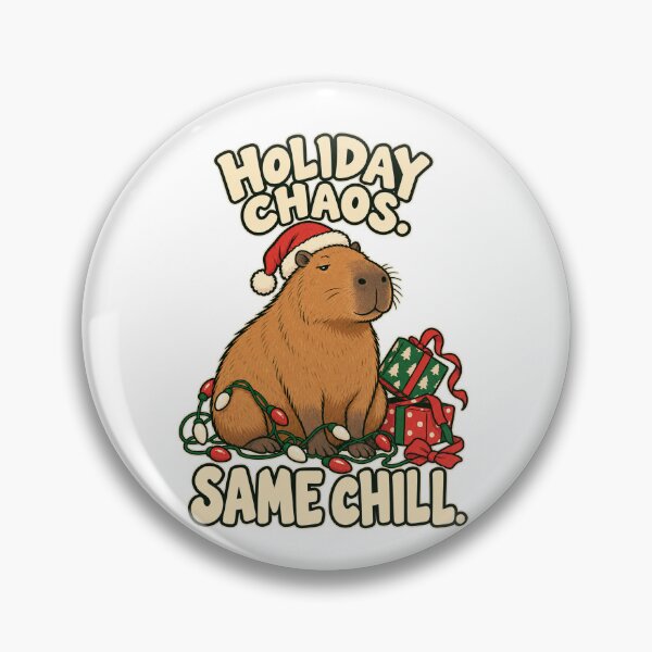 Item preview, Christmas Capybara: Holiday Chaos, Same Chill designed and sold by PanaddaArtStudio.