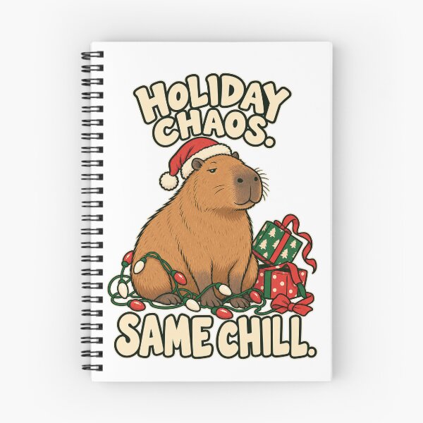 Item preview, Christmas Capybara: Holiday Chaos, Same Chill designed and sold by PanaddaArtStudio.