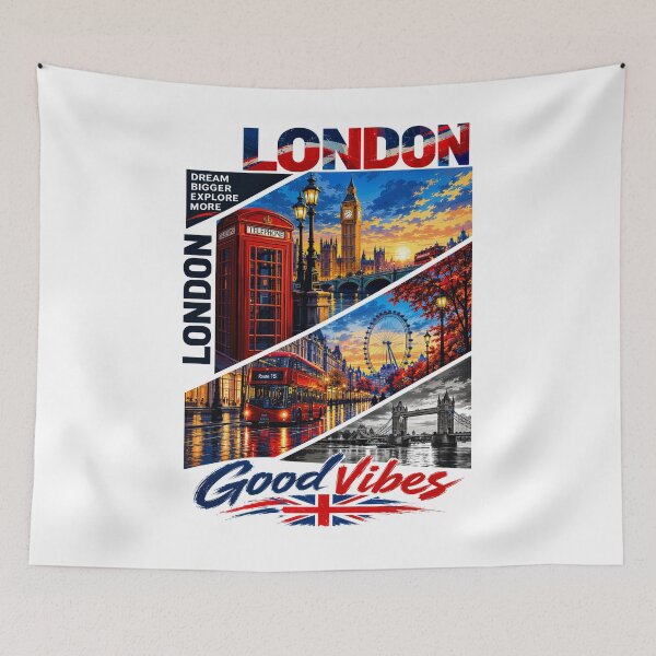 Aperçu de l'œuvre Londres appelle les bonnes ondes créée et vendue par KLERIKSTORE.