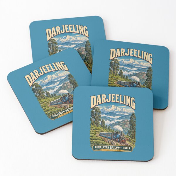 Aperçu de l'œuvre Affiche de voyage vintage du chemin de fer himalayen de Darjeeling – Train miniature indien et Himalaya créée et vendue par Globalcitytees.