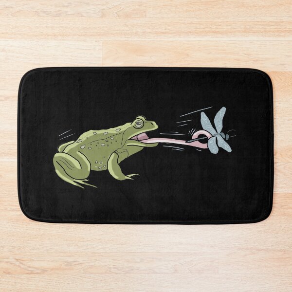 Item preview, Frog catching dragonfly cottagecore illustration designed and sold by LeshanArt.