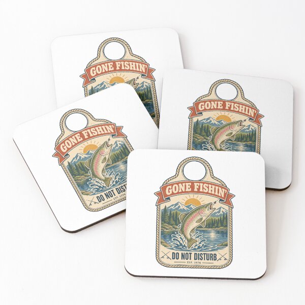 Item preview, Gone Fishin Do Not Disturb Vintage Trout Badge designed and sold by JIMBOEE.