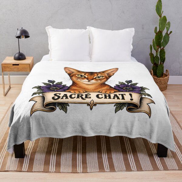 Item preview, Sacred Abyssinian Cat Banner designed and sold by Old's Cool Cat Studio.