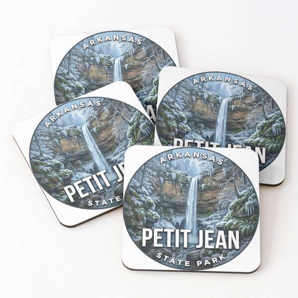 Item preview, Petit Jean State Park Arkansas Winter Falls Round Badge Sticker designed and sold by DetourDgn.