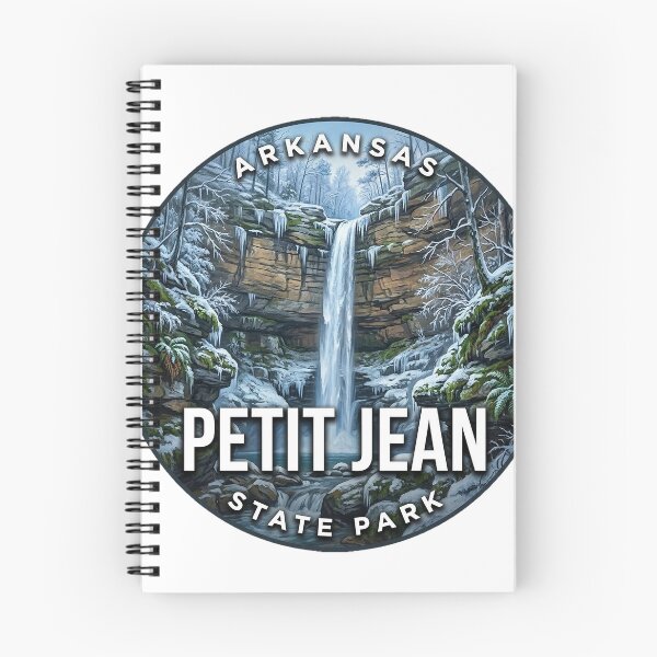 Item preview, Petit Jean State Park Arkansas Winter Falls Round Badge Sticker designed and sold by DetourDgn.