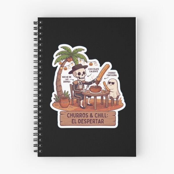 Item preview, Churros and Chill - Funny Halloween Skeleton and Ghost Spanish Breakfast designed and sold by UkrainianSpain.