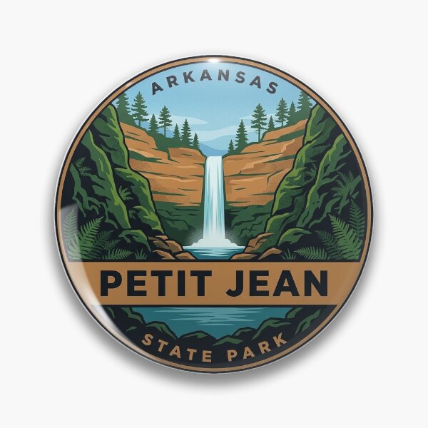 Item preview, Petit Jean State Park Arkansas Retro Falls Vintage Badge Sticker designed and sold by DetourDgn.