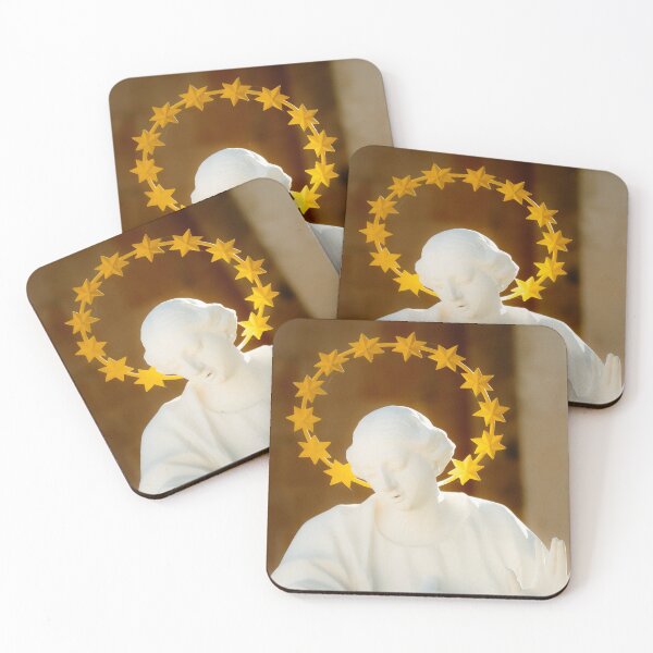 Item preview, Virgin Mary Statue with Golden Star Crown designed and sold by The Daphne Lens.