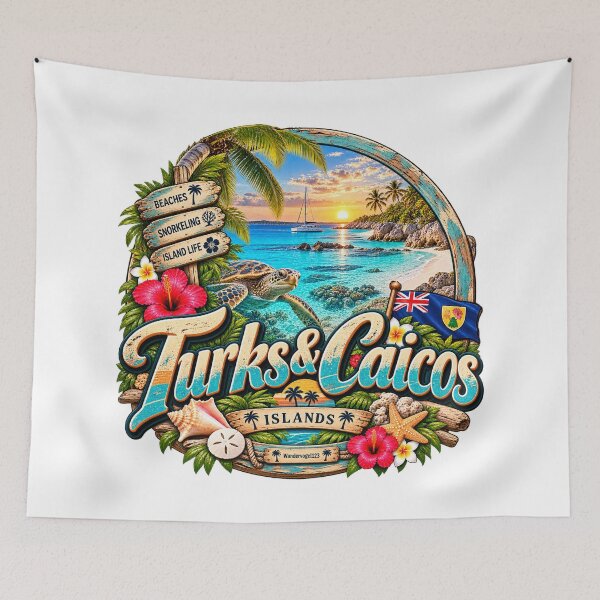 Item preview, Turks & Caicos Islands – Caribbean dream beach & sea retro design designed and sold by Wandervogel123.