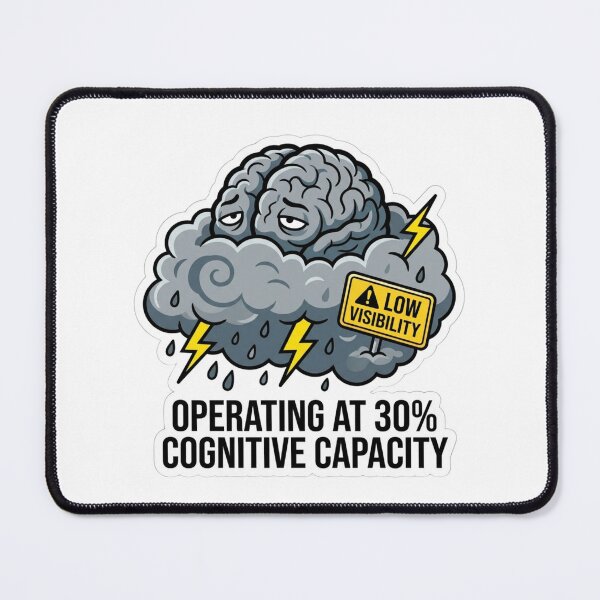 Item preview, Brain Fog Low Visibility Storm Humor Operating At 30 Percent Cognitive Capacity designed and sold by raedattia.