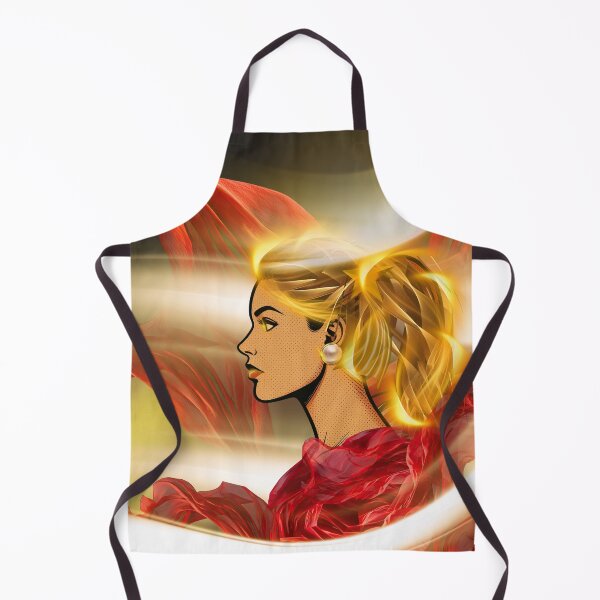 Item preview, Red Silk & Gold Glow Woman Profile Art designed and sold by tinkeybabes.