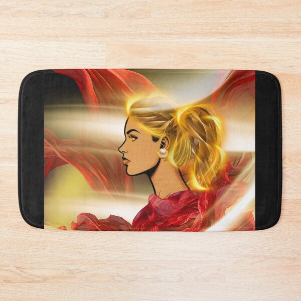 Item preview, Red Silk & Gold Glow Woman Profile Art designed and sold by tinkeybabes.