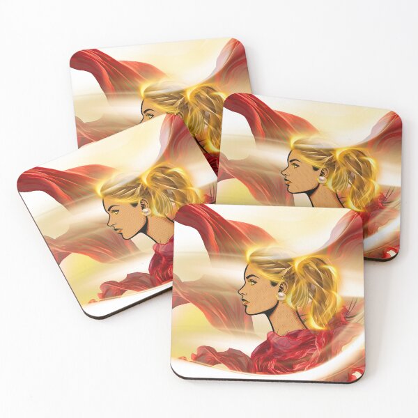 Item preview, Red Silk & Gold Glow Woman Profile Art designed and sold by tinkeybabes.
