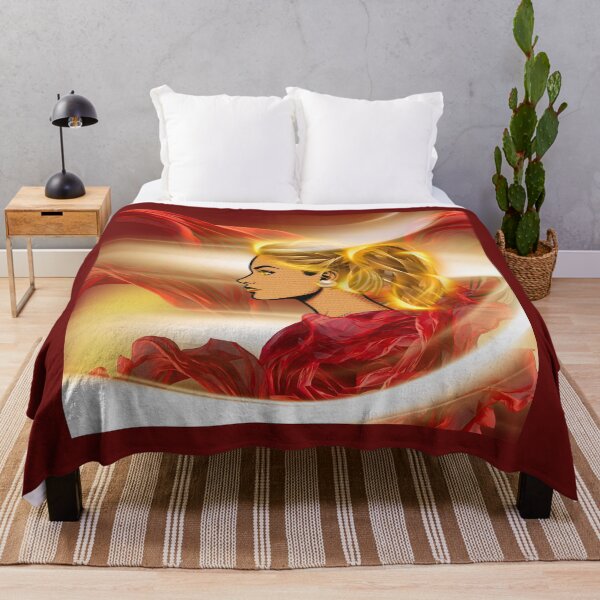 Item preview, Red Silk & Gold Glow Woman Profile Art designed and sold by tinkeybabes.