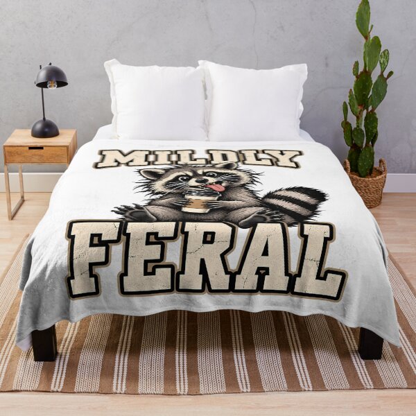 Item preview, Mildly Feral Funny Raccoon Coffee Drinker Trash Panda Humor designed and sold by Photo-Sphere101.