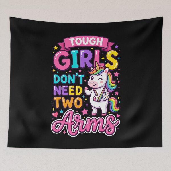 Item preview, Tough Girls Don't Need Two Arms Unicorn designed and sold by dudelinart.