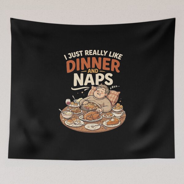 Artikelvorschau, I Just Really Like Dinner And Naps Funny Foodie entworfen und verkauft von YASSINE HZ.