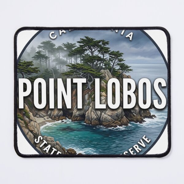 Item preview, Point Lobos State Natural Reserve California Foggy Morning Round Badge Sticker designed and sold by DetourDgn.