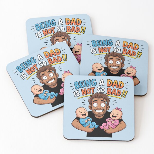Item preview, Being a Dad Is Not So Bad – Happy Father with Babies 3 designed and sold by WordPlayStudio.